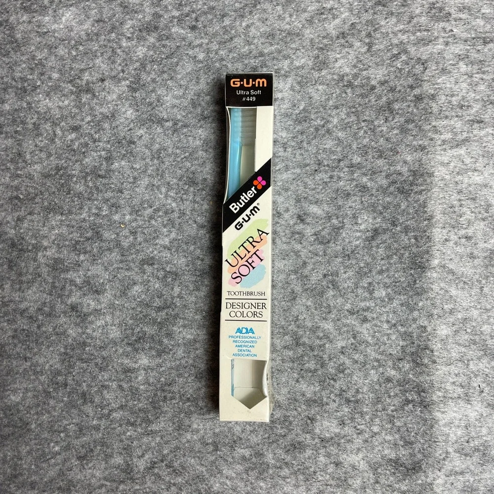 VTG Butler GUM 449 Adult Compact Ultra Soft Toothbrush Designer Colors USA Lot 3